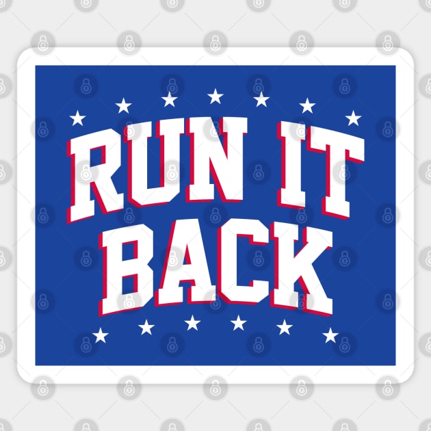 Run It Back - Blue Sticker by KFig21